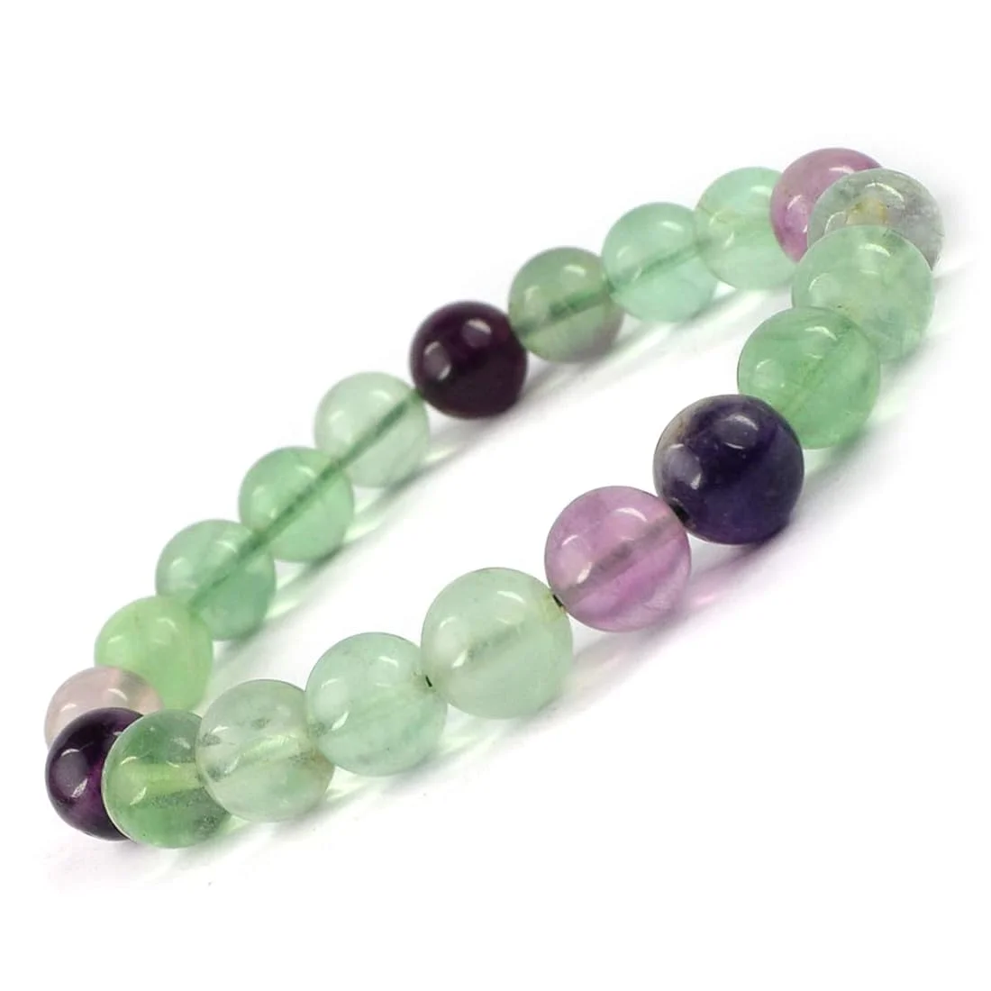 Multi Fluorite Plain Round Beads by Aura Mystic Rituals 